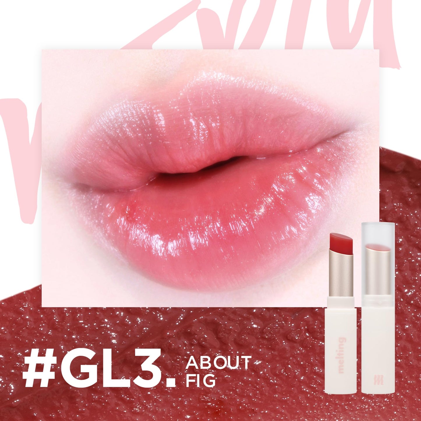 MERZY Glossy Melting Color Lip Balm | High Pigment Color, Watery Glossy Texture, Long-Lasting, Vivid Color | #03 ABOUT FIG