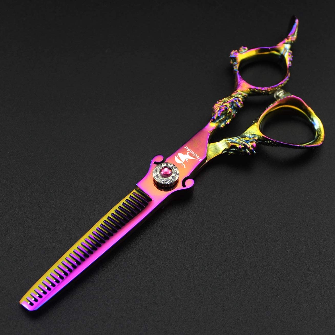 6.0" Professional Japan 440C Hair Cutting Shears - Salon Hair Blending/Thinning/Texturizing Scissor for Barber or Home Use