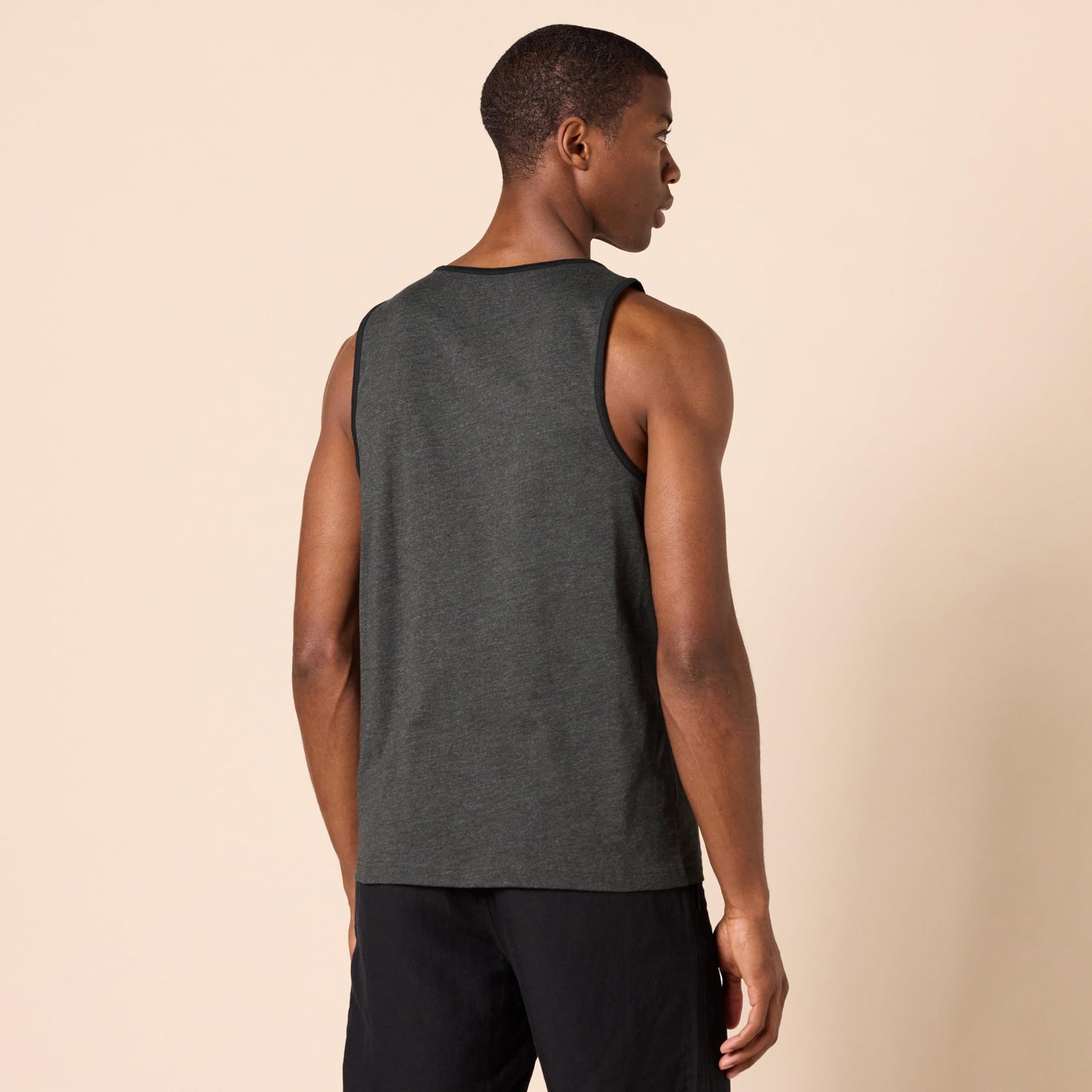 Amazon Essentials Men's Regular-Fit Tank Top, Black Charcoal Heather, X-Small