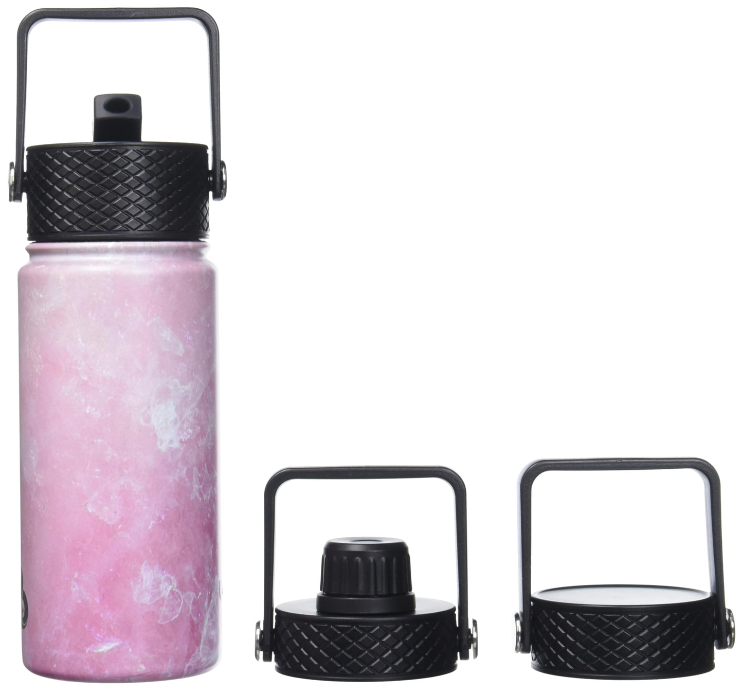 BJPKPK Insulated Water Bottles with Straw Lid, 18oz Stainless Steel Metal Water Bottle with 3 Lids, Thermos Water Bottle - Blossom