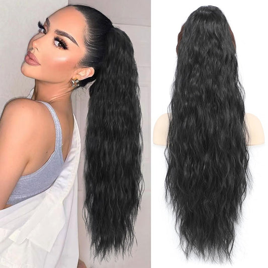 Ponytail Extension Long Curly Wig Pony Tails Hair Extensions Ponytail Claw for Women Synthetic Ponytail Hair Extension Clip in Hairpiece for Daily Use 26 Inch