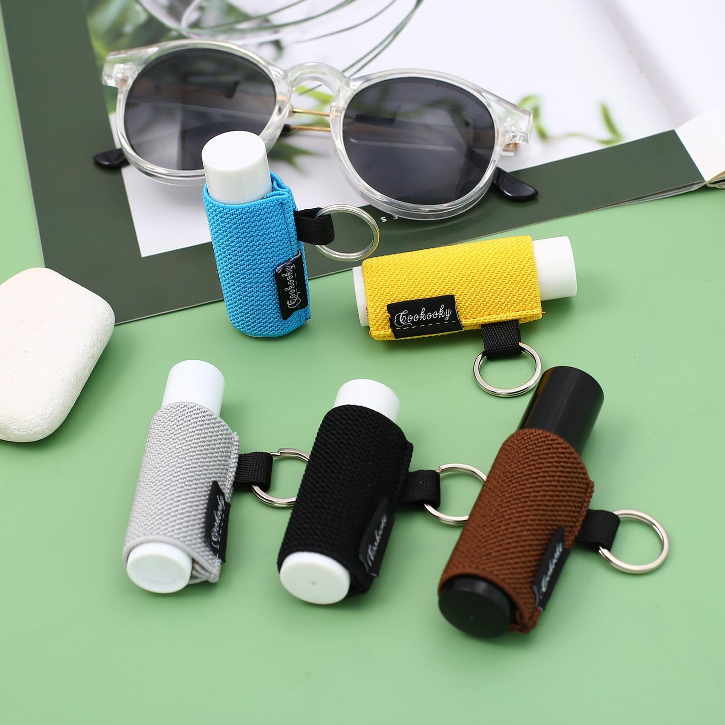 COOKOOKY Chapstick Holder Keychain Cute Minimalist Design Lip Balm Keychain Holder