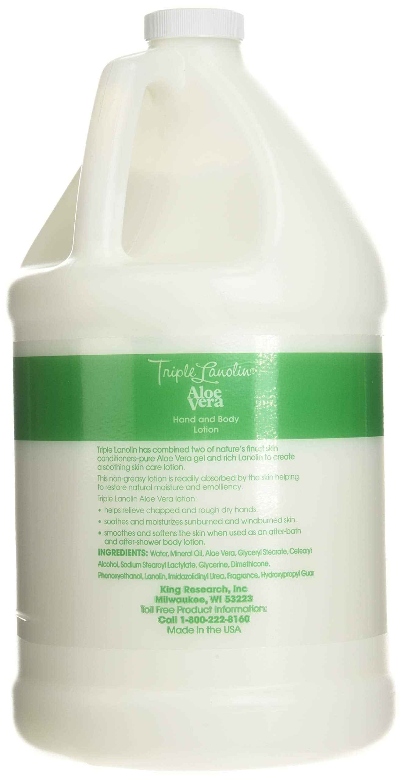 TRIPLE LANOLIN Aloe Vera Lotion,1 Gallon