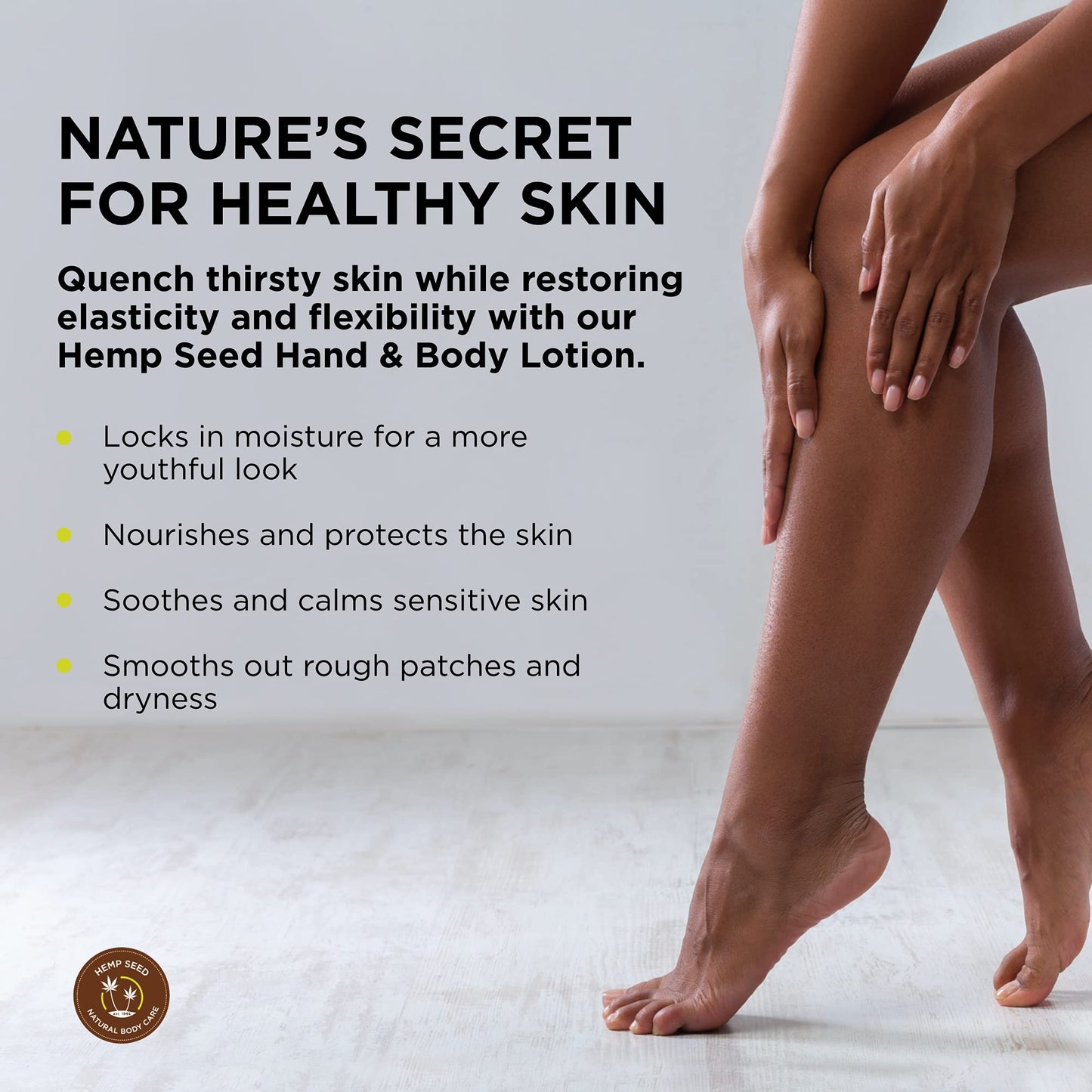 Hemp Seed Hand & Body Lotion, Lavender Scent - 7 oz. - Soothe Dry Skin - Argan Oil, Hemp Seed Oil - Light, Non-Greasy Formula - Vegan & Cruelty Free