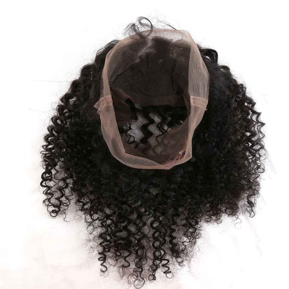 Upscale Human Hair Celebrity Deep Curly 360 Lace Frontal Closure, Pre Plucked Natural Hairline with Baby Hair (10” Natural Black) by Bella Hair