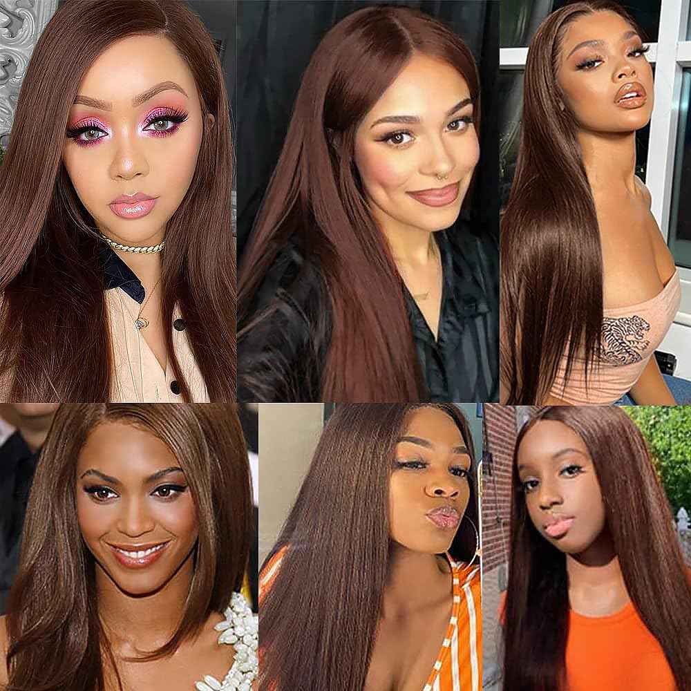 Straight Human Hair Bundles 26 Inch Straight Single Bundle #4 Chocolate Brown Human Hair Unprocessed Native Virgin Hair 100g Total 1 Extension Double Weft Crochet Human Hair Extensions for Women