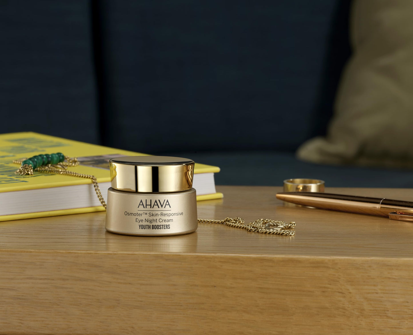 AHAVA Osmoter Skin-Responsive Eye Night Cream - Youth-boosting intense overnight treatment with patented Smartium, lessen dark circles & promote eye zone luminosity, resets the look of eyes, 0.5 Fl.Oz