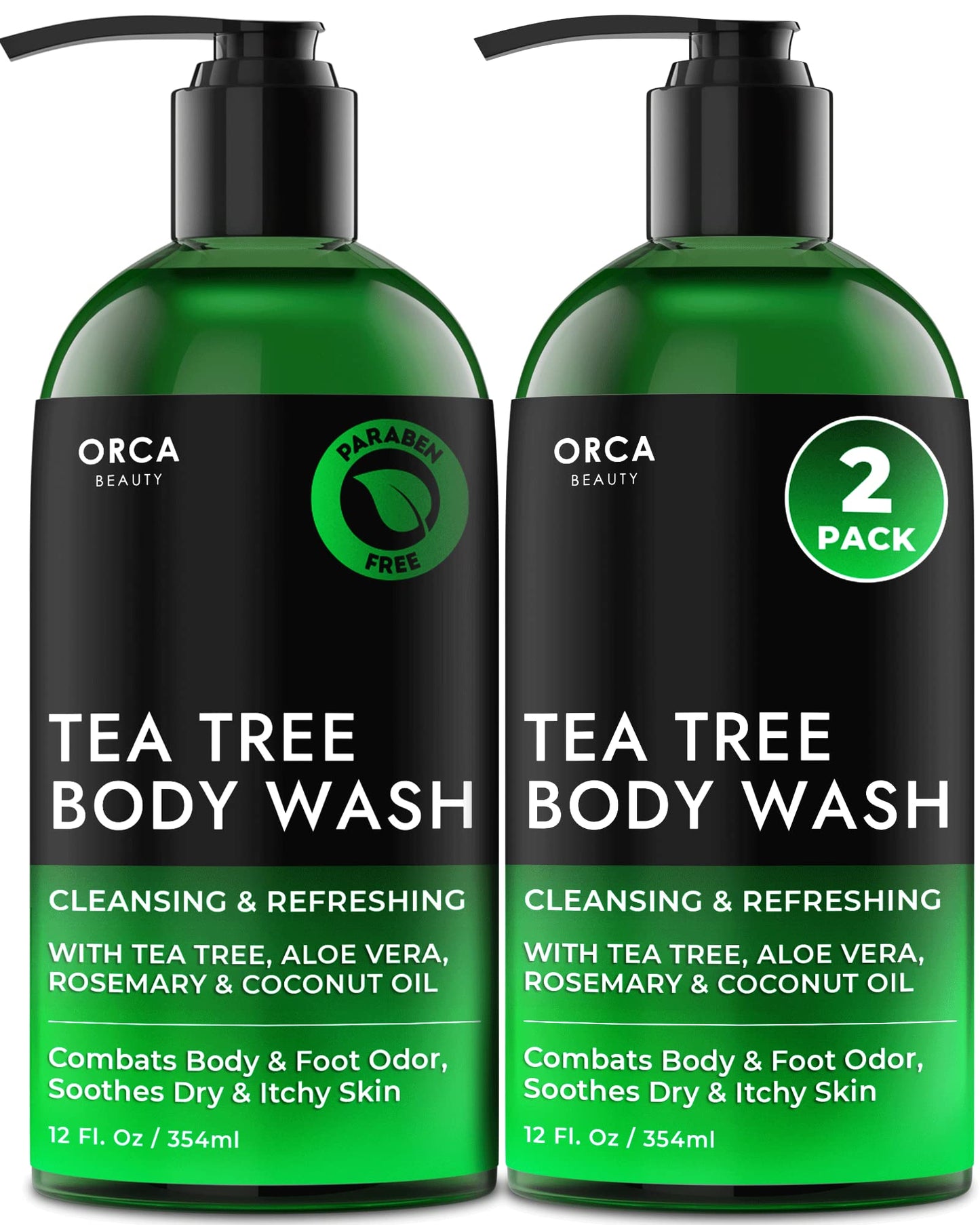 Tea Tree Body Wash Men, Tea Tree Body Wash for Women - Tea Tree Oil Body Wash for Ringworm - Tea Tree Oil Foot Body Wash - Tea Tree Wash, Tea Tree Oil Shower Gel, Tea Tree Oil Wash - (2 x 12oz)