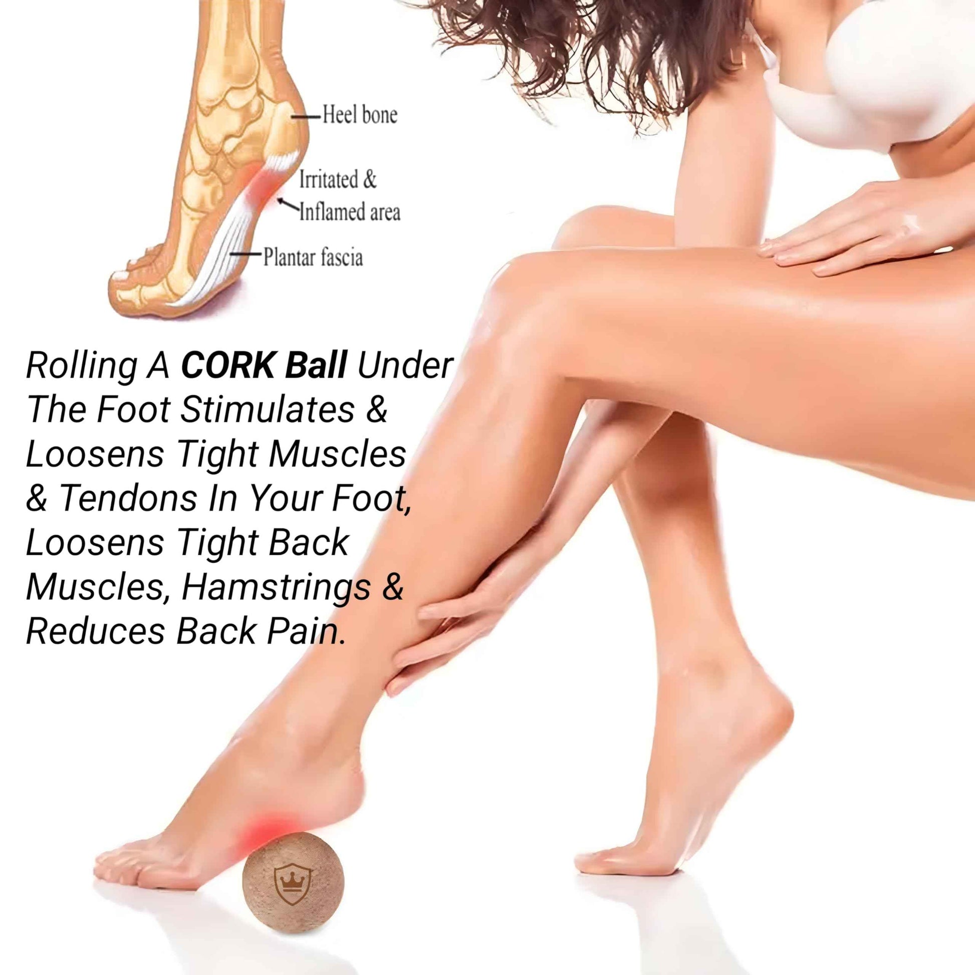 Foot Recovery Kit - Toe Spacers, Cork Massage Ball & Resistance Bands for Plantar Fasciitis Relief, Bunion Correction, Foot Pain, Yoga & Stretching - Post Workout Massage - Travel Pouch Included