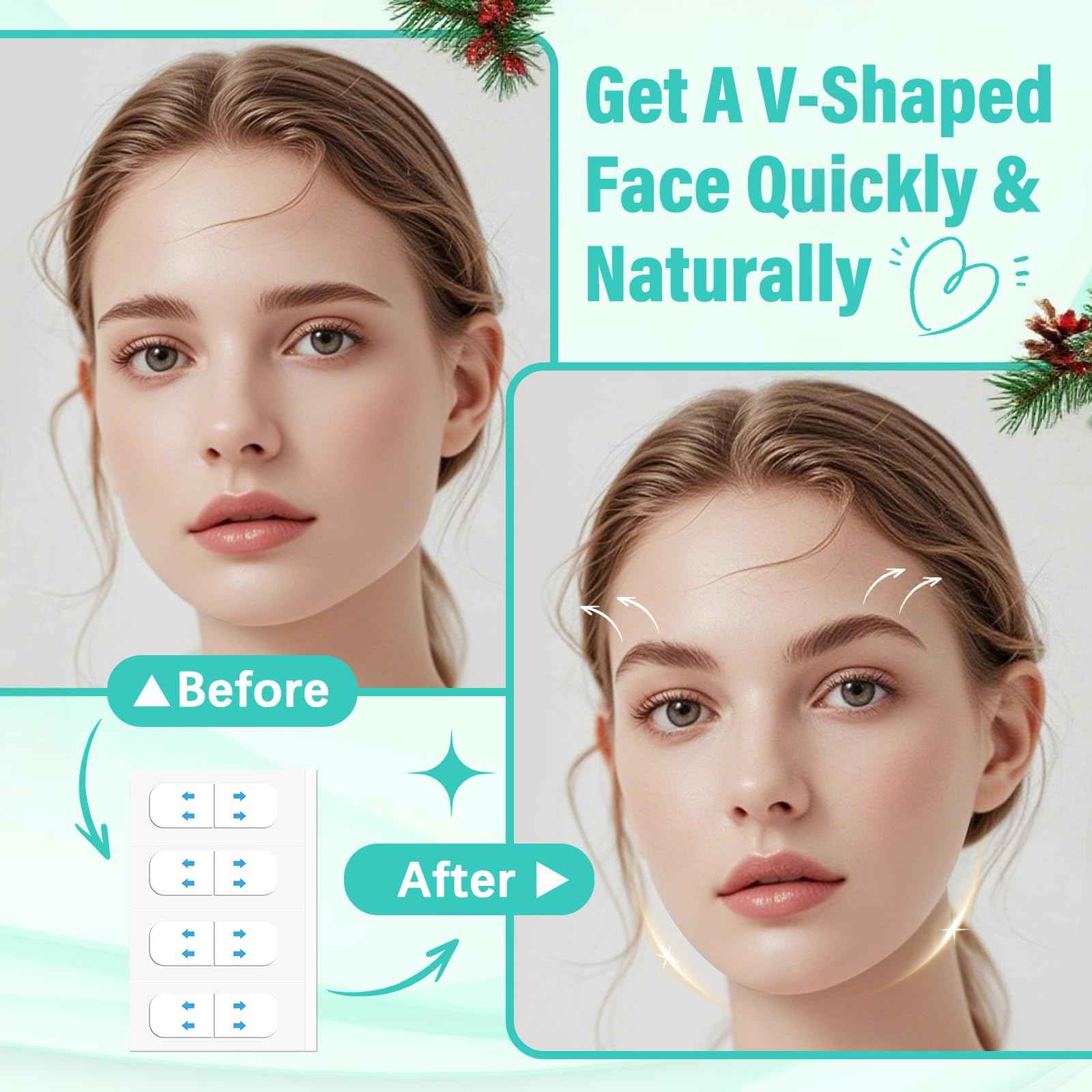 Face Lift Tape Invisible, Facelift Tape for Face, Neck Strips Lift Turkey Neck, Skin Lifting Tapes V Edge Patches for Wrinkle, Jowl, Eye, Double Chin, Loose Sagging Skin (1 Count (Pack of 280))