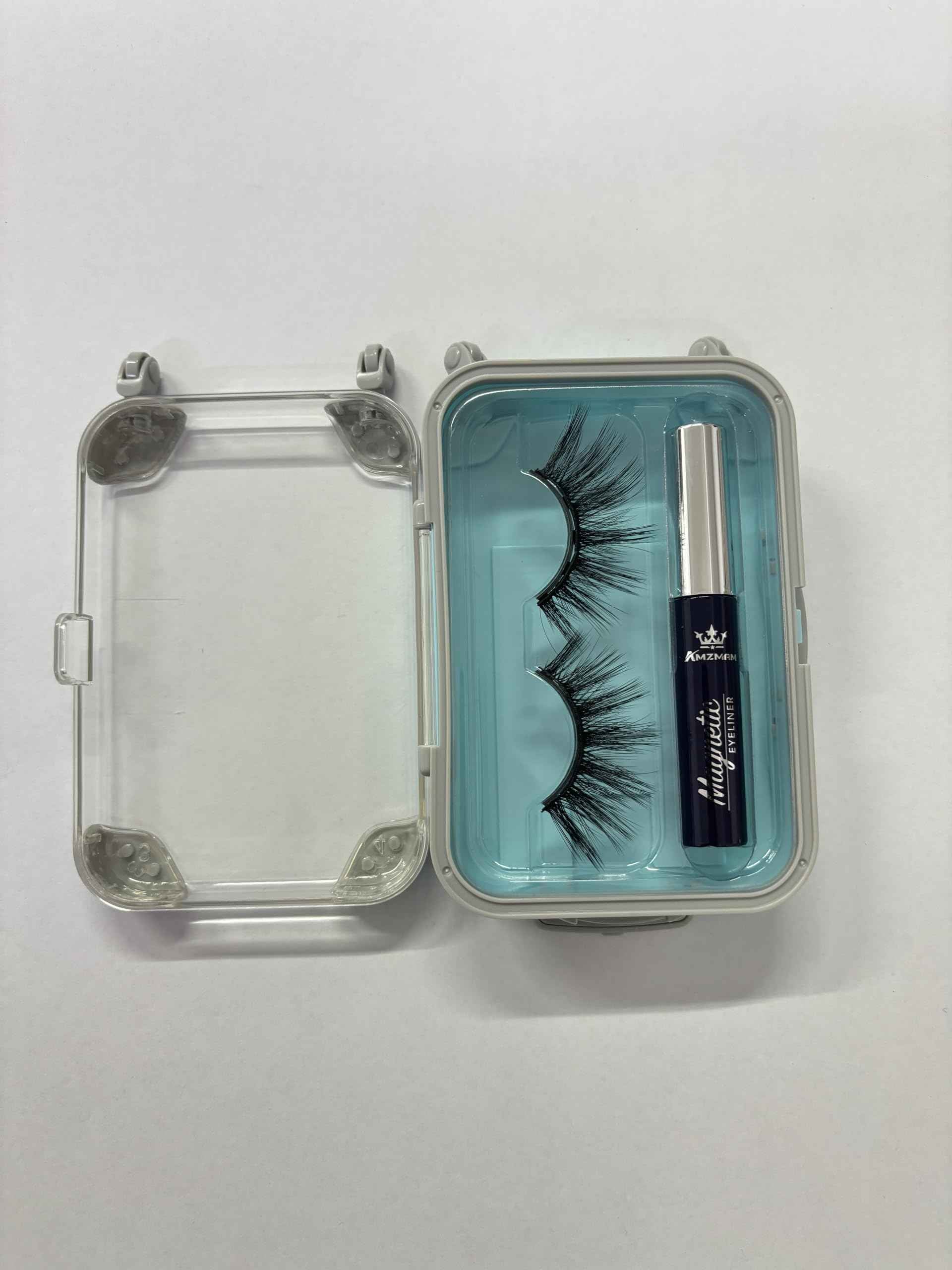 Amzmam Magnetic Eyelash and Eyeliner Kit,Reusable Magnetic Applicator,Long Lasting, Easy Apply.Waterproof
