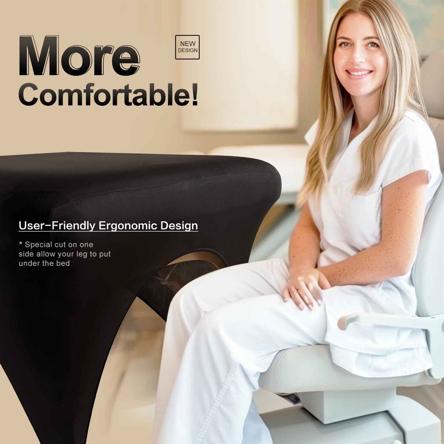 2-Piece Spa Bed Cover Professional Lash Bed Cover Stretchy Massage Table Cover Beauty Bed Protective Topper, Excellent for Lash Extension, Spa, Massage, Beauty Salon, Wax, Tattoo (Black)