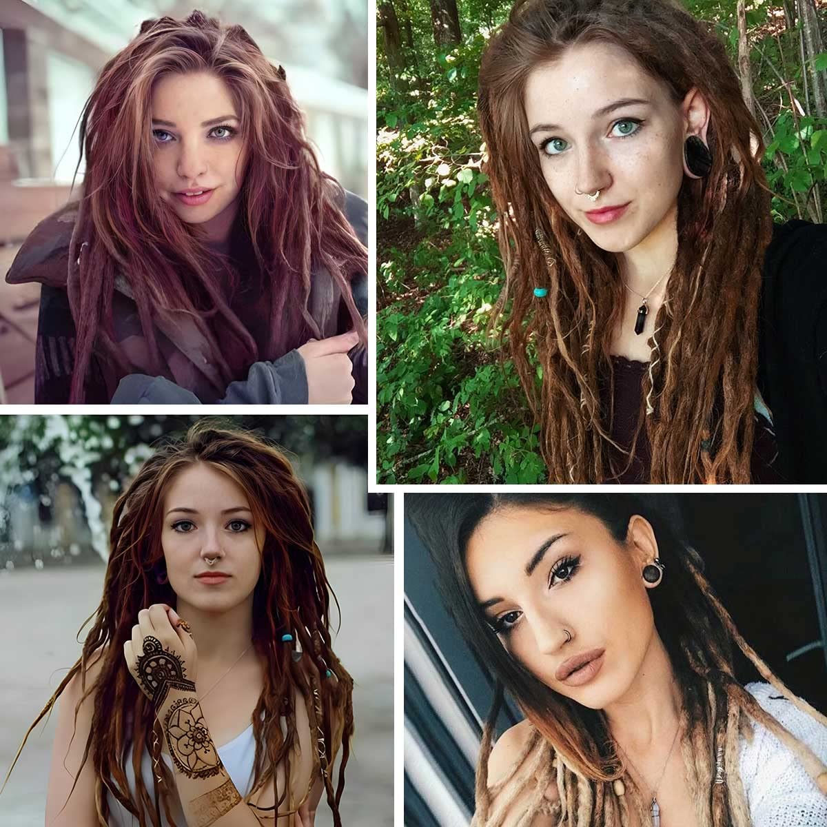 Sangtok 24 inch 15 pcs Dreadlock Extensions, Single Ended Thin 0.6cm Honey Brown Dreads Extensions, Synthetic SE Dreadlock Extensions Reggae Hippie Crochet Dreads for Women