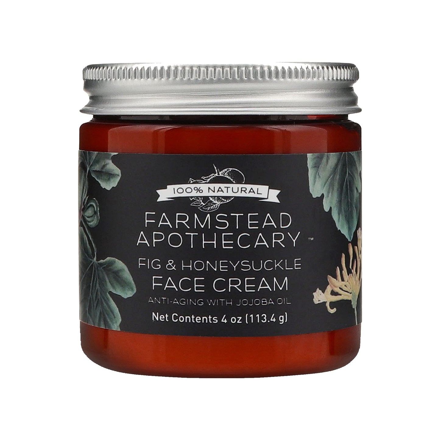 Farmstead Apothecary 100% Natural Anti-Aging Face Cream with Jojoba Oil, 4 oz (Fig & Honeysuckle)