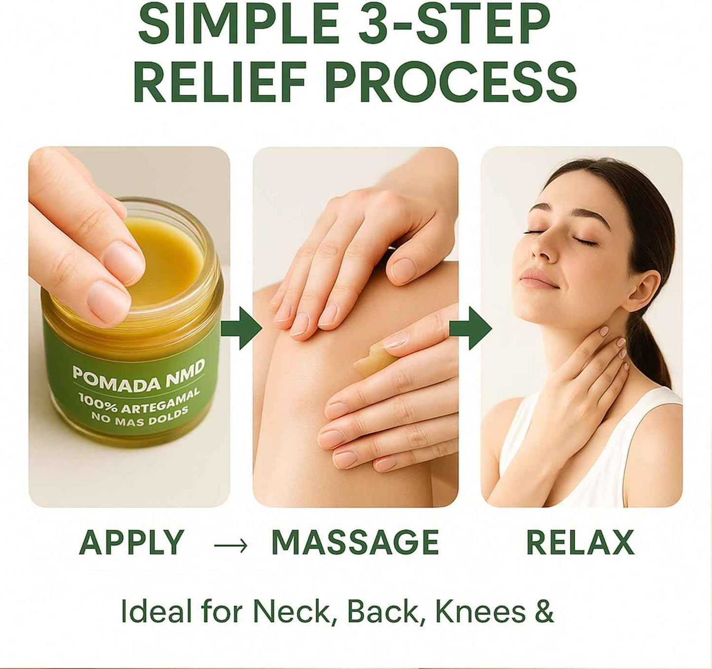 RTQSU Pomada NMD, Pomada NMD Para Dolor Muscular - Natural Herbal Artesanal Joint Cream with Arnica, Olive Oil, Soursop Leaf, Beeswax, Maximum Strength Comfort Ointment for Muscle, Foot (1)