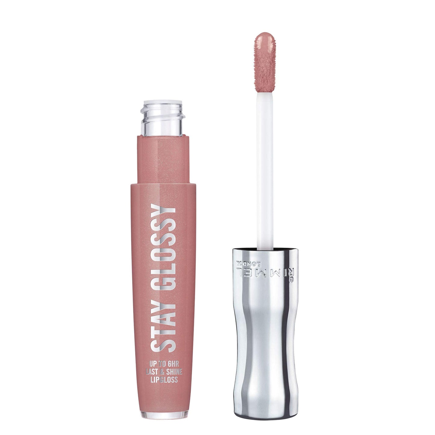 Rimmel Stay Glossy Lip Gloss Bundle - 130 Blushing Belgraves & 135 Sippin Non-Sticky Lightweight Lip Color and Shine .18oz Each