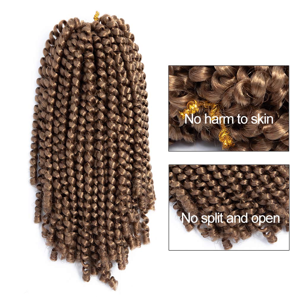 Spring Twist Hair 10 Inch Spring Twist Crochet Hair 6 Packs Spring Twist Braiding Hair For Butterfly Locs Soft Locs Low Temperature Synthetic Fiber Fluffy Hair Extensions (10 Inch,27#)