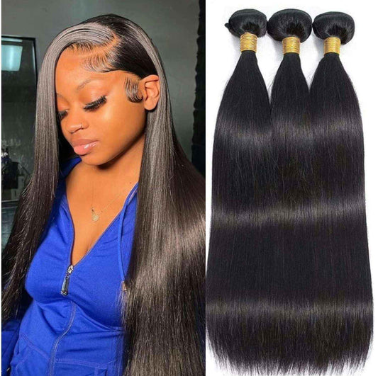 Condescension Brazilian Human Hair Bundles 10 12 14 Inch Straight 3 Bundles Human Hair 100% Unprocessed Remy Brazilian Virgin Weave Hair Natural Black for Women