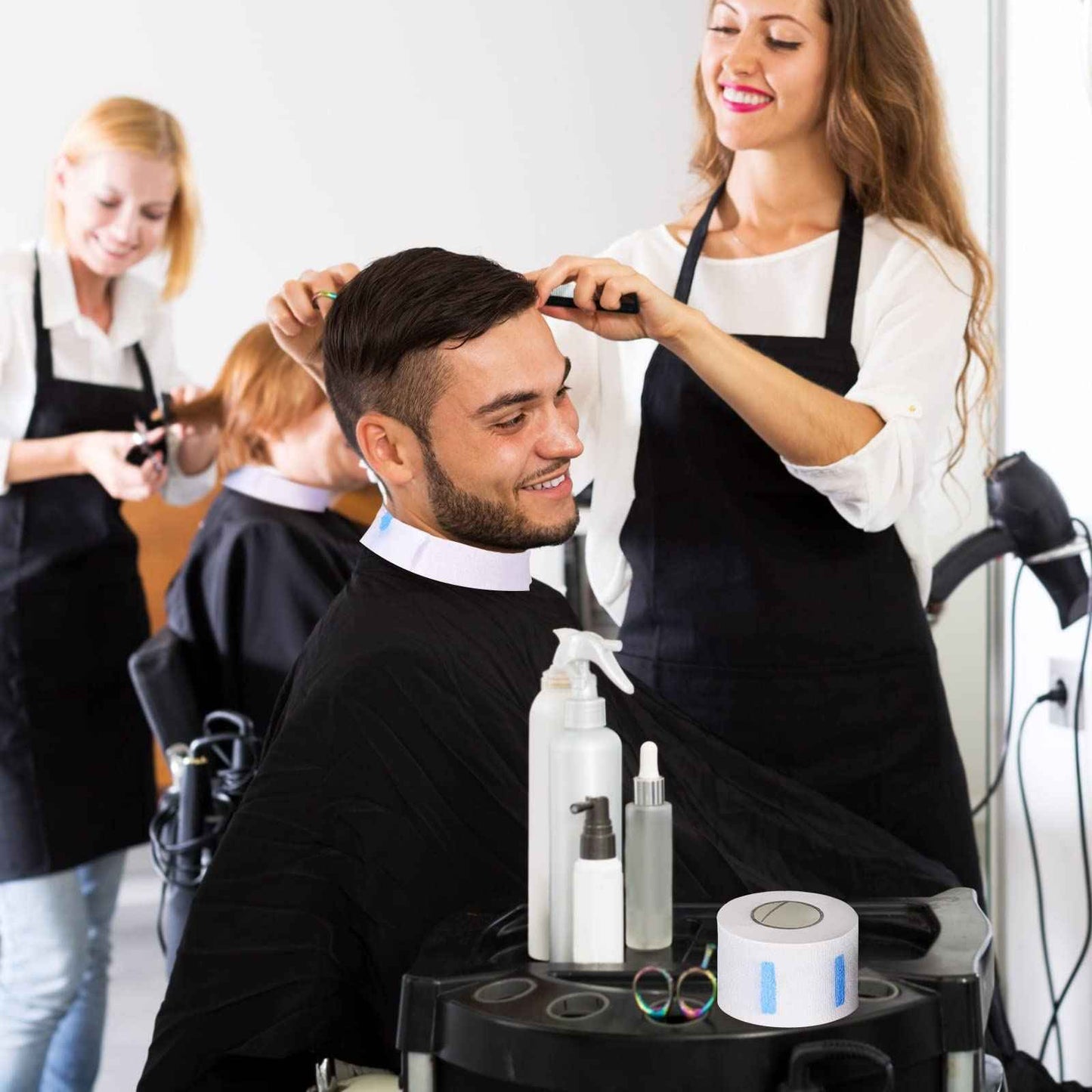 Yilloog 2000 Strips 20 Rolls Disposable Barber Paper Haircutting Neck Strips Hairdressing Stretchy Neck Band Neck Paper Tissue for Barber Hair Cutting Styling Salon Accessories Supplies