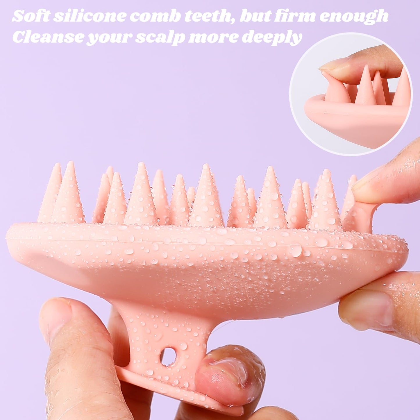 URTHEONE Scalp Massager Shampoo Brush for Hair Growth,Soft Silicone Scalp Scrubber Shower Brush for Women Men Kids Stress Relax&Scalp Exfoliator,Scalp Scrubber for Dandruff Removal (Salmon)