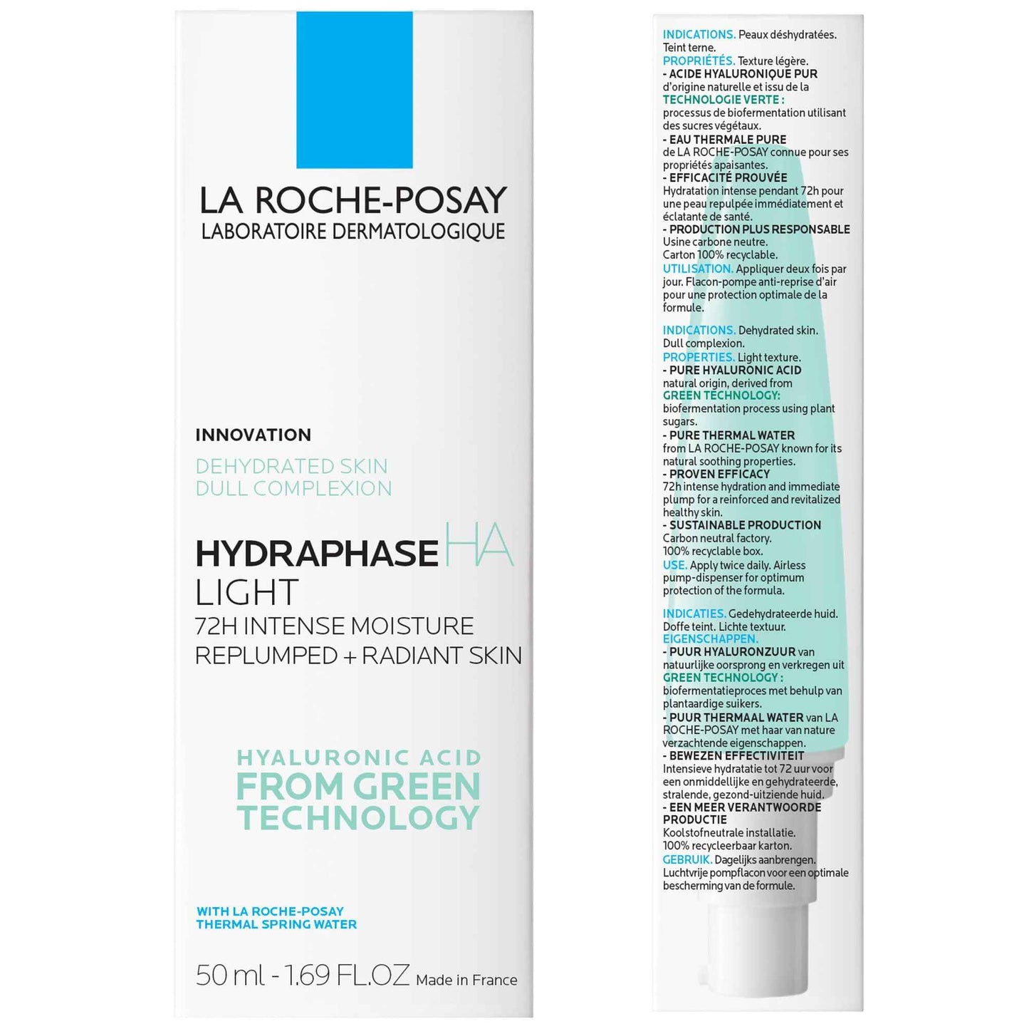 La Roche-Posay Hydraphase HA Light Face Moisturizer, Hyaluronic Acid Face Moisturizer with 72HR Hydration, Oil Free & Non-Comedogenic, 50 ML, 1.69 fl. oz.