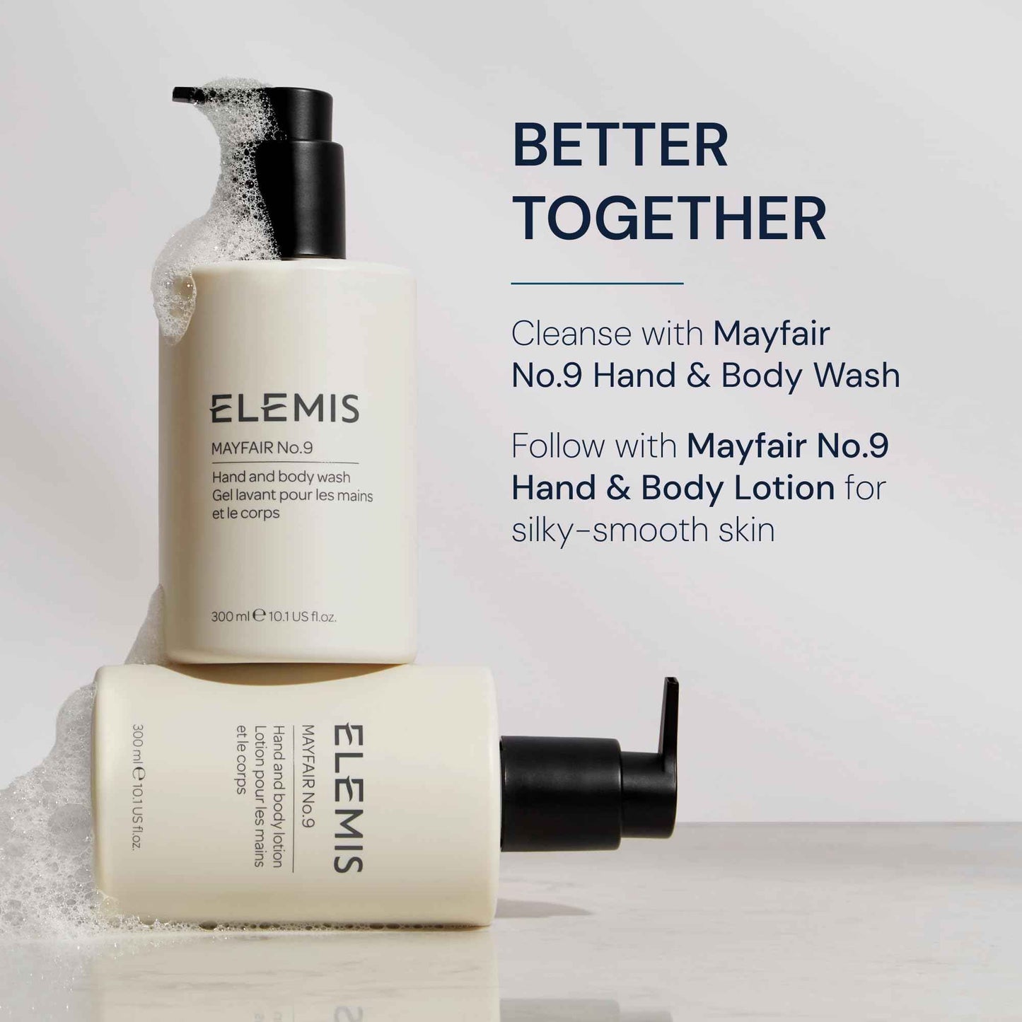 ELEMIS Mayfair No.9 Hand & Body Wash, Cleanses, Hydrates, and Refreshes, 95% Biodegradable, PEG- and SLS-Free, Refillable + Recyclable Bottle, 300ml