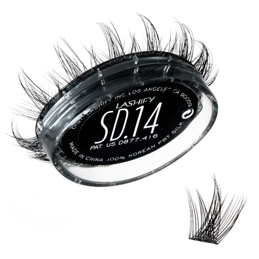 Lashify Stardust 14mm Gossamer DIY Eyelash Extensions Refill, The Multi-Length Multi Layered Lash, Thin Fibers of the Classic "C" Style, Black, Easy False Lashes