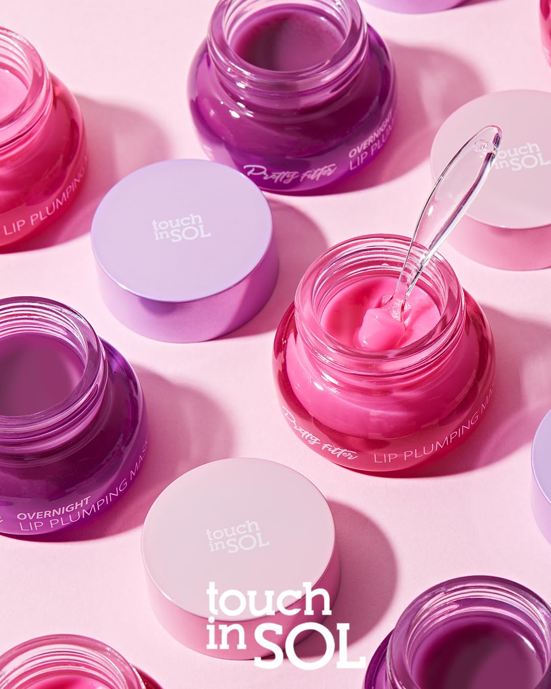 TOUCH IN SOL Pretty Filter Lip Plumping Mask - Lip Volumizing and Moisturizing with Shea Butter, Korean Skincare - Hydrating, Lip Repair, Lip Plumps, Raspberry Scent