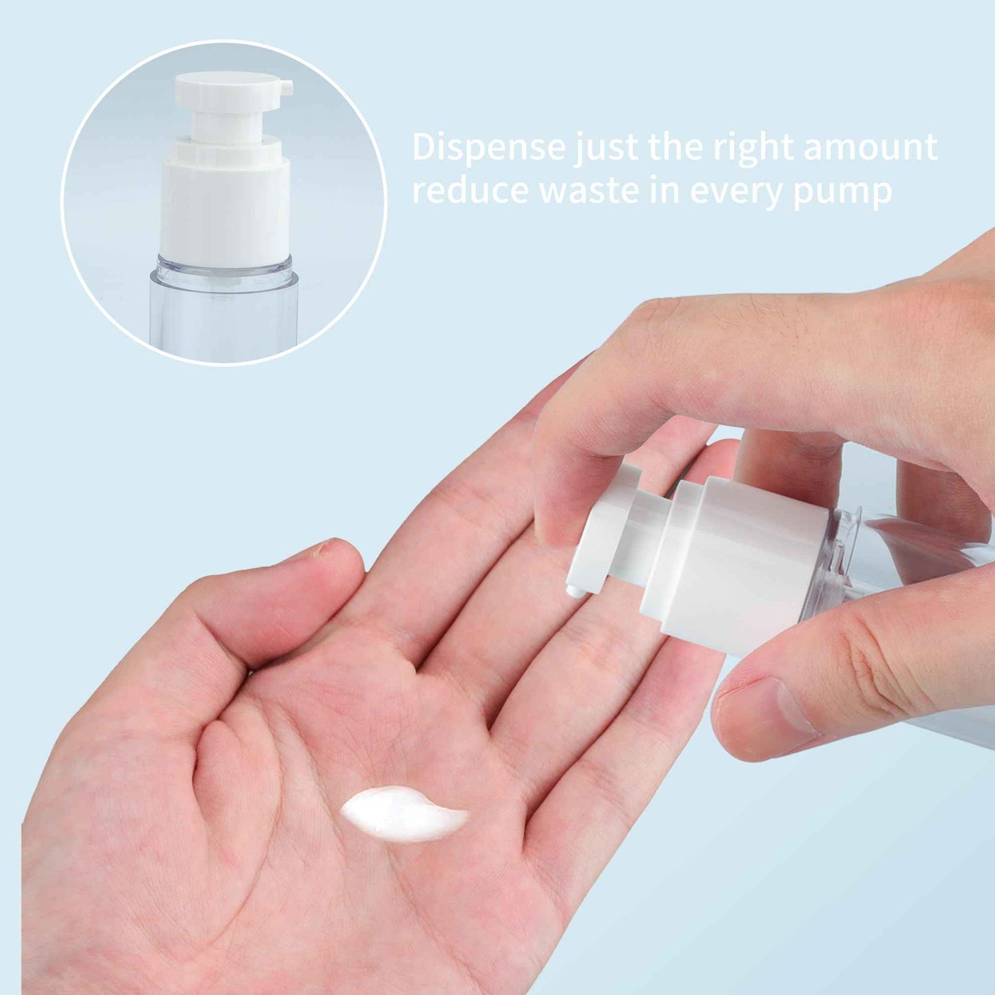 YEUIKERR 30 Pcs 1 oz Airless Pump Bottle Empty 30ml Clear Airless Cosmetic Cream Pump Bottle, Vacuum Plastic Refillable Travel Size Dispenser Bottles for Lotion Essential Oil Foundation Liquid