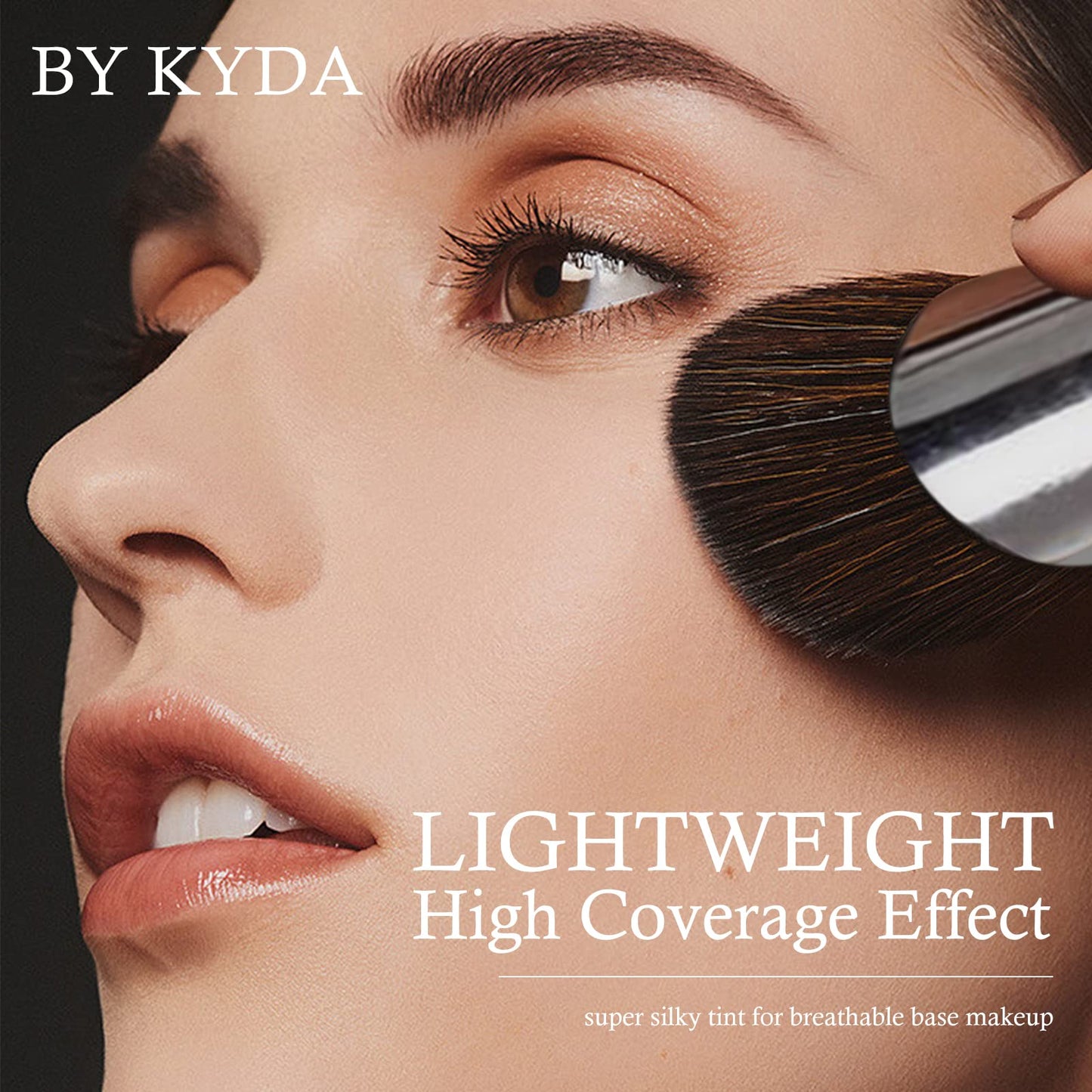 KYDA AirBrush Foundation Spray, Lasting Matte Foundation, Lightweight Cover, Smooth Blendable, Moisturizing Makeup Primer with Soft Brush Applicator-#120 Classic Ivory