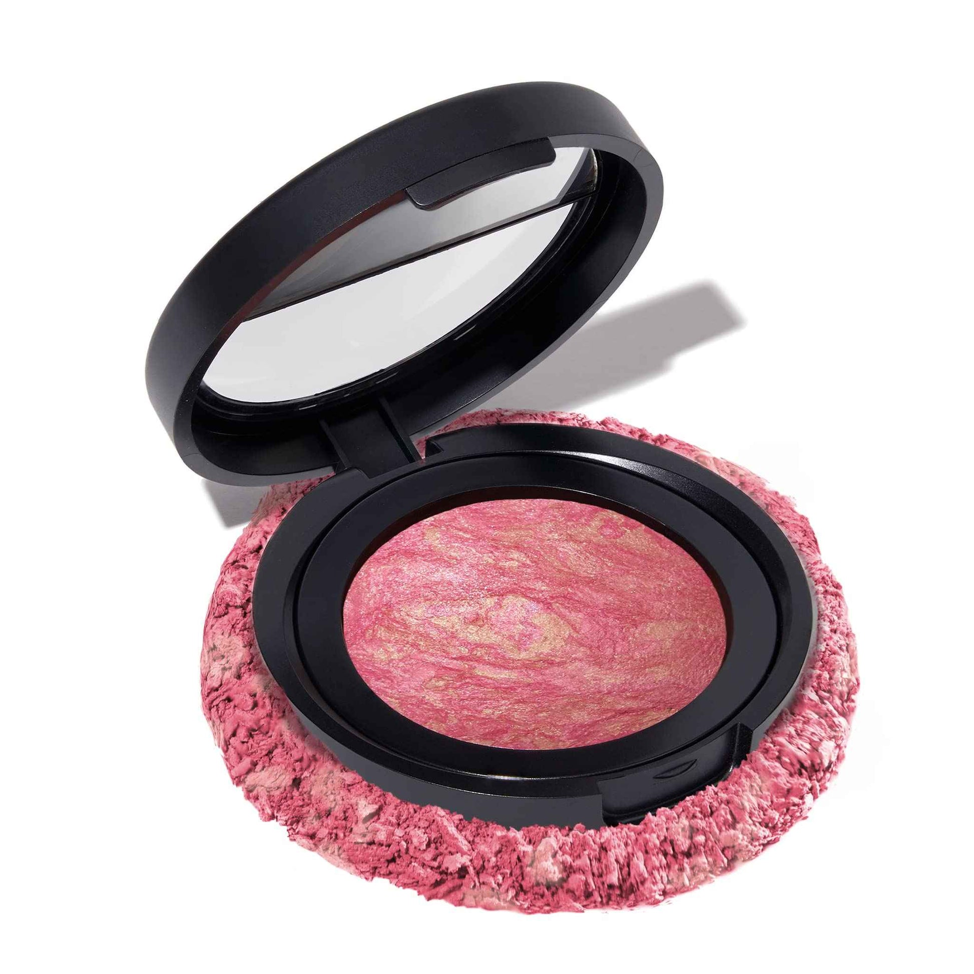 LAURA GELLER Baked Blush-n-Brighten in Sunlit Rose with Angled Blush Brush Bundle