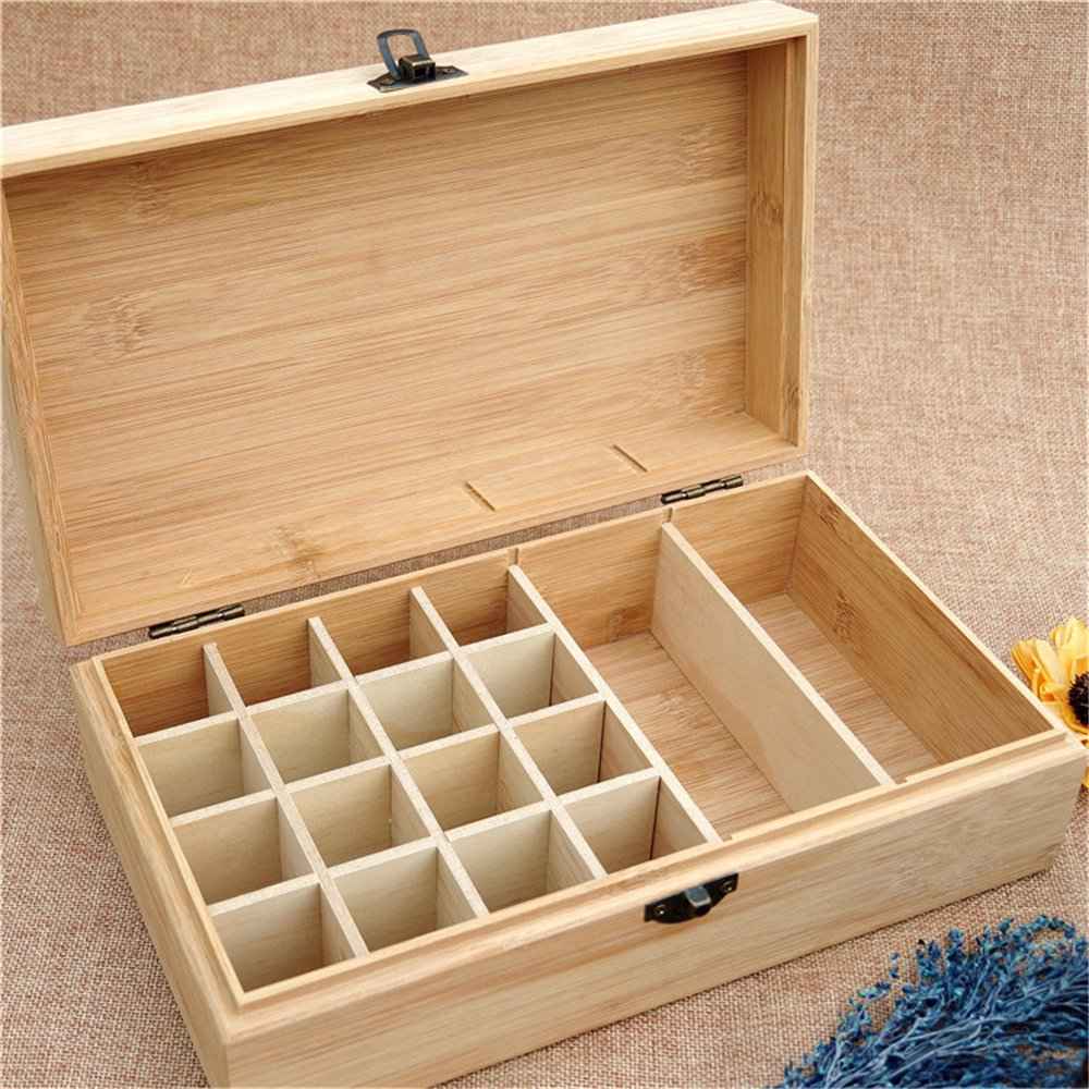 FantasyDay Essential Oil Storage Box Case,Essential Oil Storage Tier,Wooden Organizer Holds 36 Bottles 5 mL, 10 mL and 15mL Sizes,for Travel, Presentation, Nail Polish