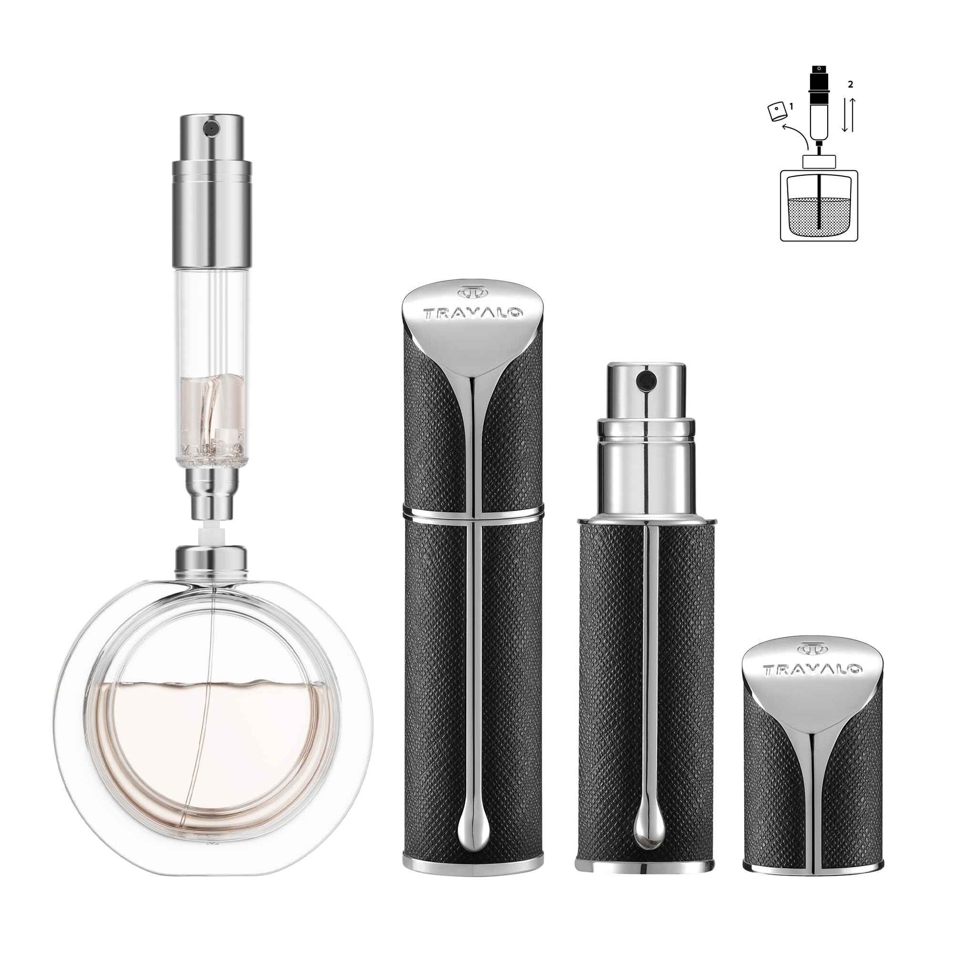 Travalo AQUA Perfume Travel Refillable Bottle, Bottom Filling Fragrances Perfume Atomizer, Mini Cologne Dispenser, Portable Sprayer for Women Men, Gift