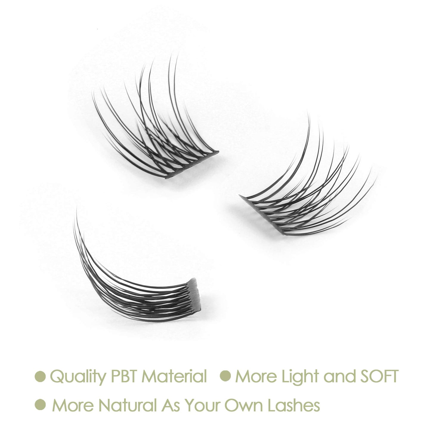 DIY Eyelash Extension, Glue Bonded Band Individual Lash 12 Clusters Natural Lashes Set, Home Eyelash Extension, C curl Lashes Pack (14MM-Natural)