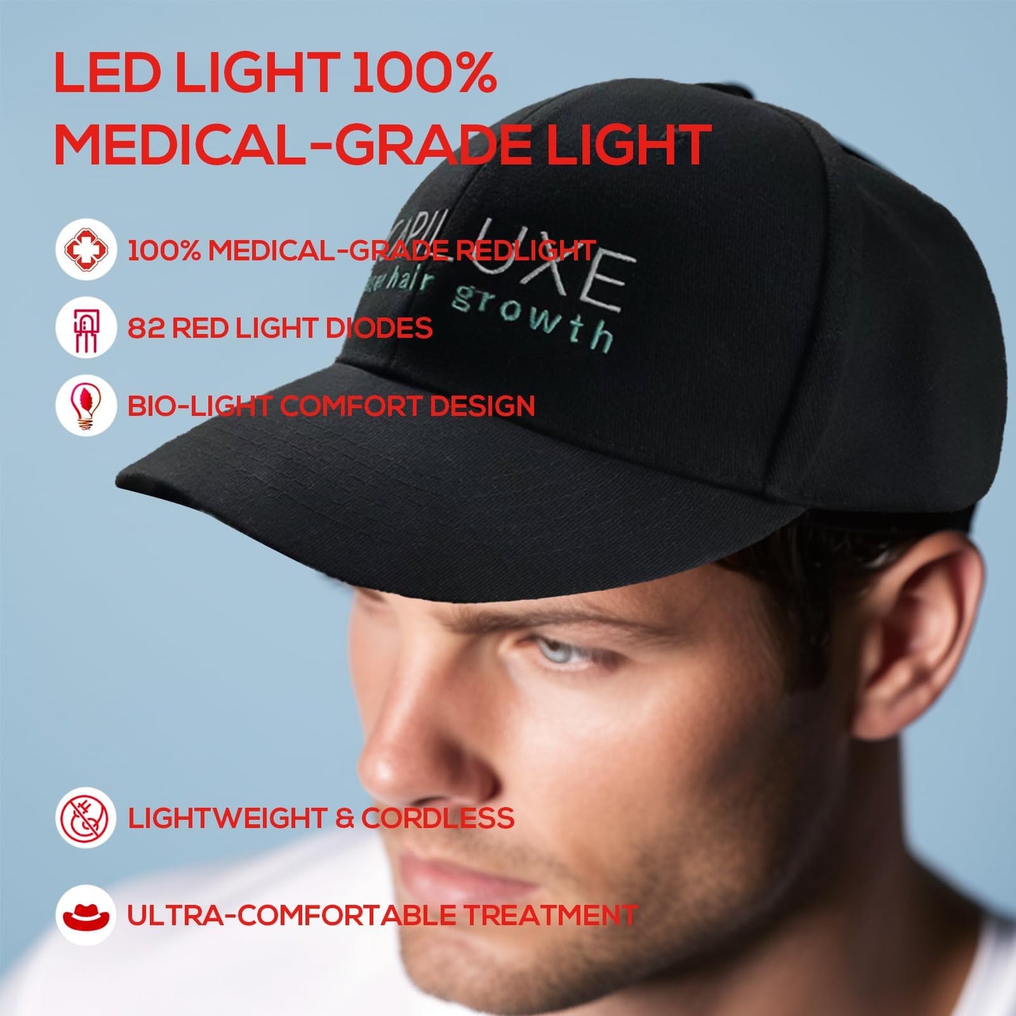 Laser Therapy Cap for Hair Regrowth, Hair Regrowth Treatments Laser Cap, Red Light Therapy Cap Laser Hair Growth System Hair Loss Treatments for Men & Women Laser Therapy Cap