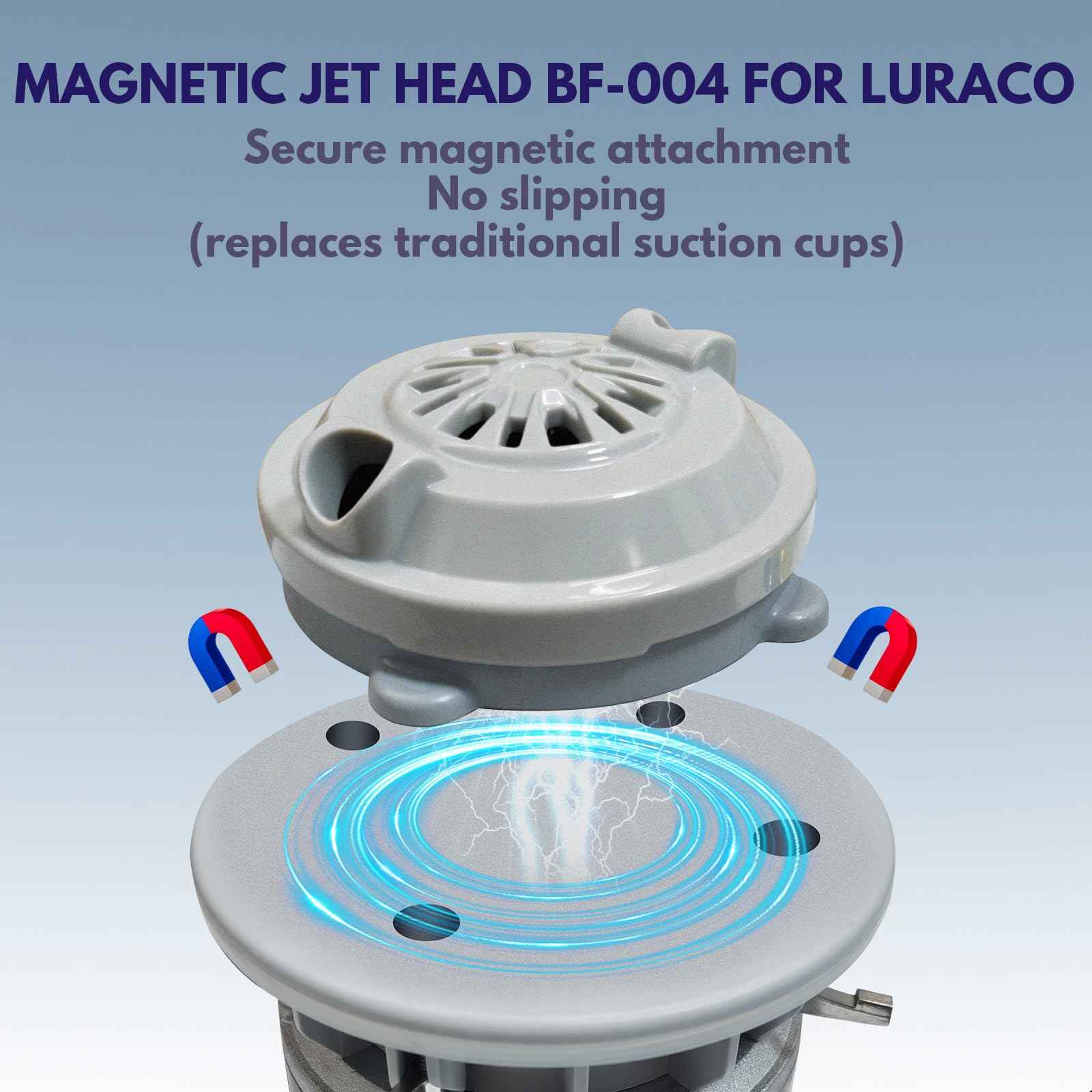 KONOVOLY BF-004 Magnetic Pedicure Pipeless Jets, 4-Pin Pedicure Jet for LURACO BF-004 Pedicure spa Tubs Includes Propeller and Cap 1 Pack