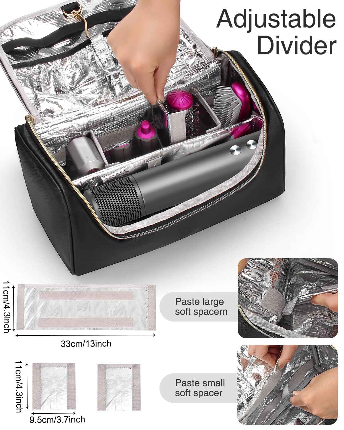 Hair Tools Travel Bag Large Capacity Wide-open Pouch, Hair Accessories Organizer for Flat Irons, Straighteners, Curling Iron,Travel Essentials for Women