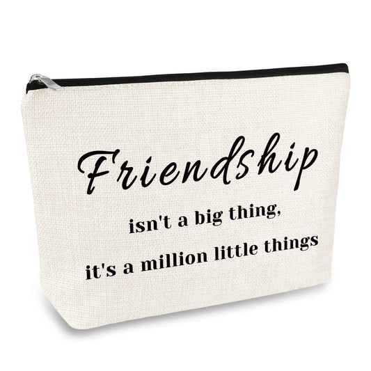 Friendship Gifts for Women Girls Best Friend Gift Makeup Bag Soul Sister Gift Cosmetic Bag Graduation Wedding Birthday Gift for Her Friend BFF Female Bestie Cosmetic Pouch Case Travel Toiletry Bag