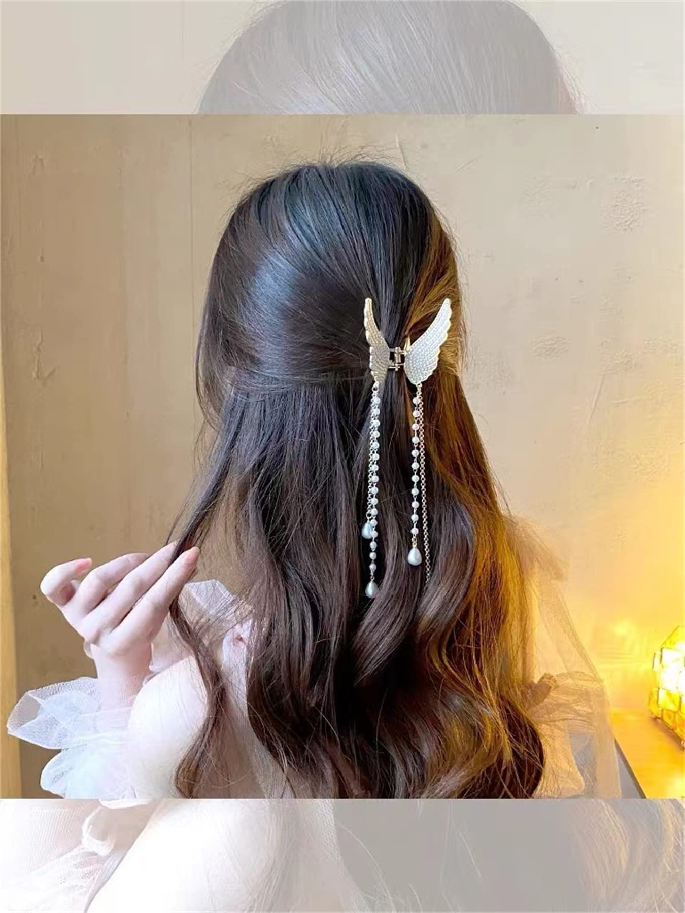 Hair Claw Clip, 3PCS Cute Metal Flower Shark Clip Non Slip Hair Clamp Hair Accessories for Women Girls (HC032-2PCS)