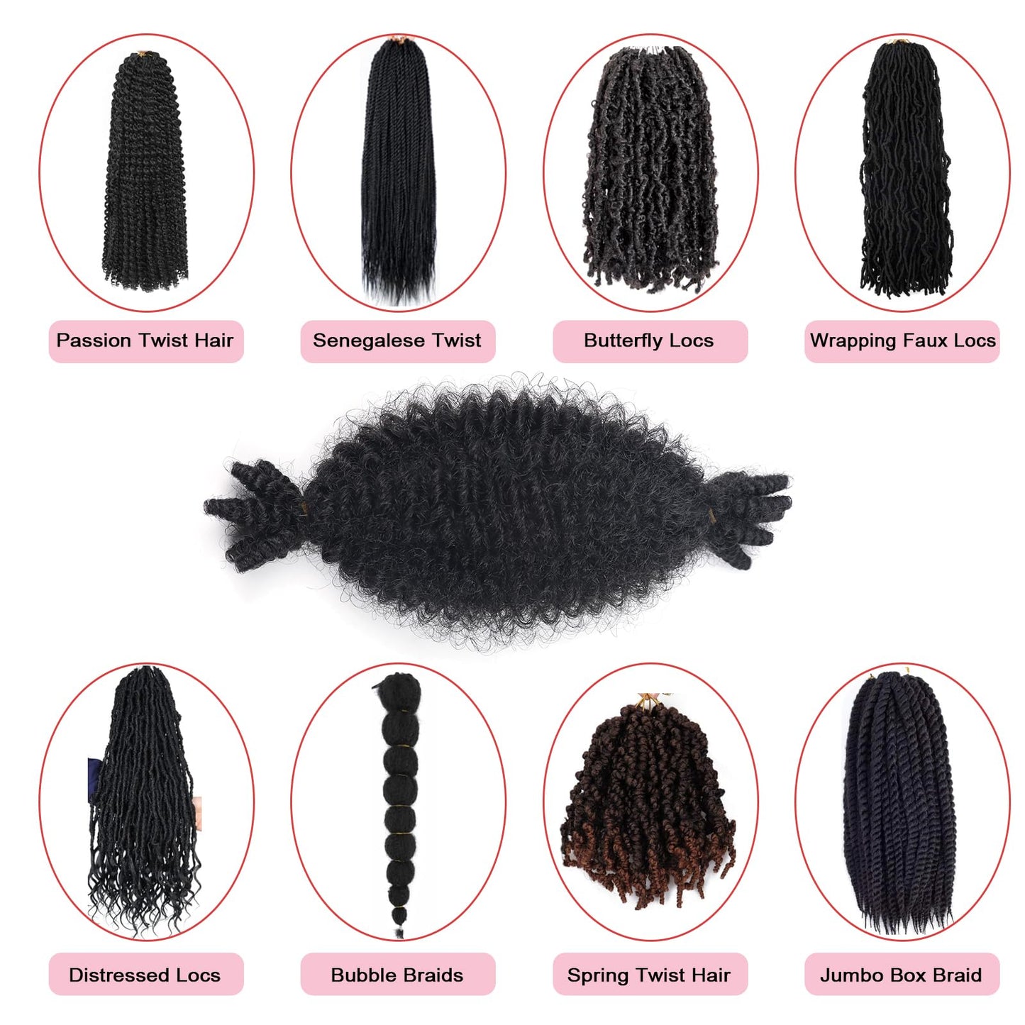 Springy Afro Twist Hair 8 Inch 7 Packs Marley Hair Pre fluffed Spring Twist Hair for Distressed Soft Locs Pre separated Crochet Braiding for Black Women(8inch, 27-7)