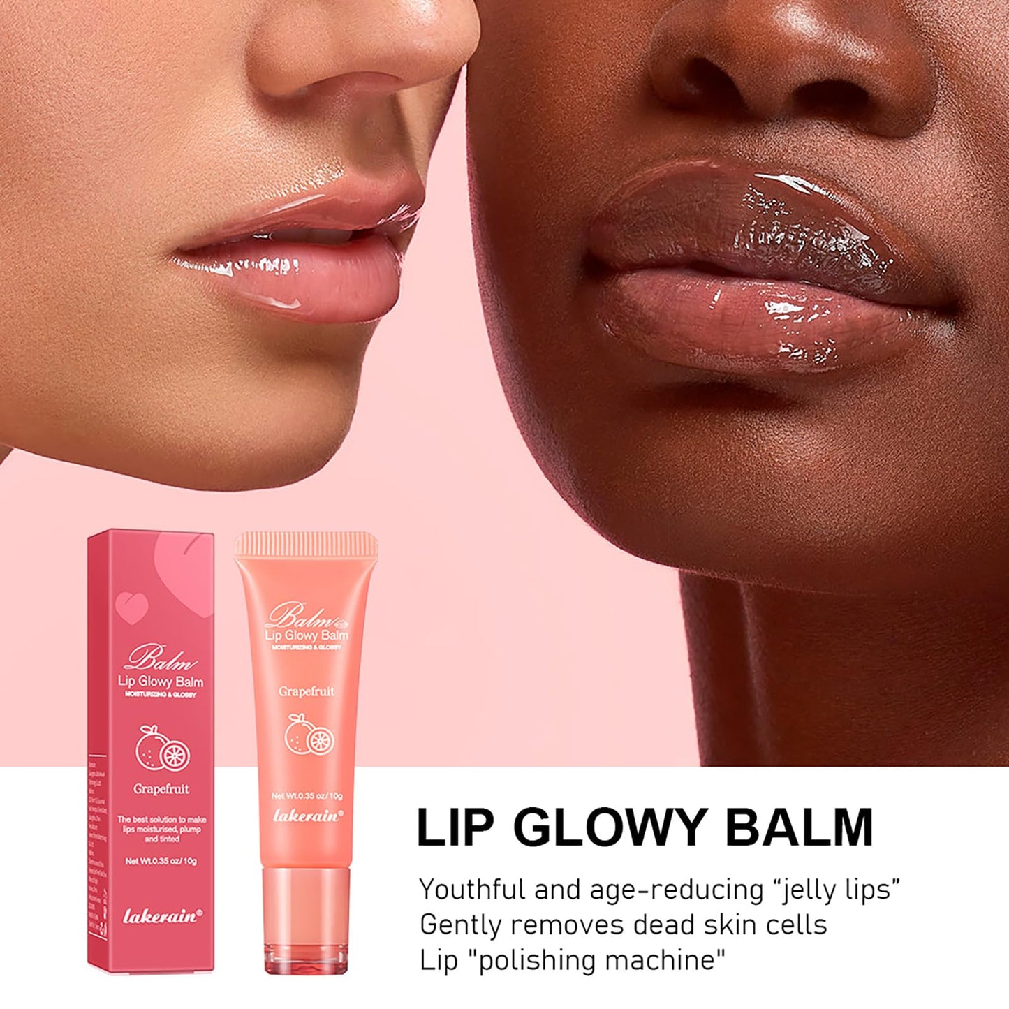 Lip Glowy Balm Hydrating Sleeping Lip Mask, Shine Glossy Finish Lip Oil - Reduce Lip Lines, Enhance Lip Color, Moisturizing & Plump Dry Chapped Lips Care Non-Sticky Lip Balm (#4 Grape)