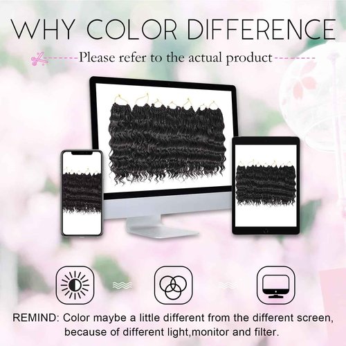 Gowit Pre Looped Deep Wave Crochet Hair 14 Inch 7 Packs Short Curly Black Pre Twisted Ocean Wave Deep Twist Crochet Braids Synthetic Braiding Hair for Black Women