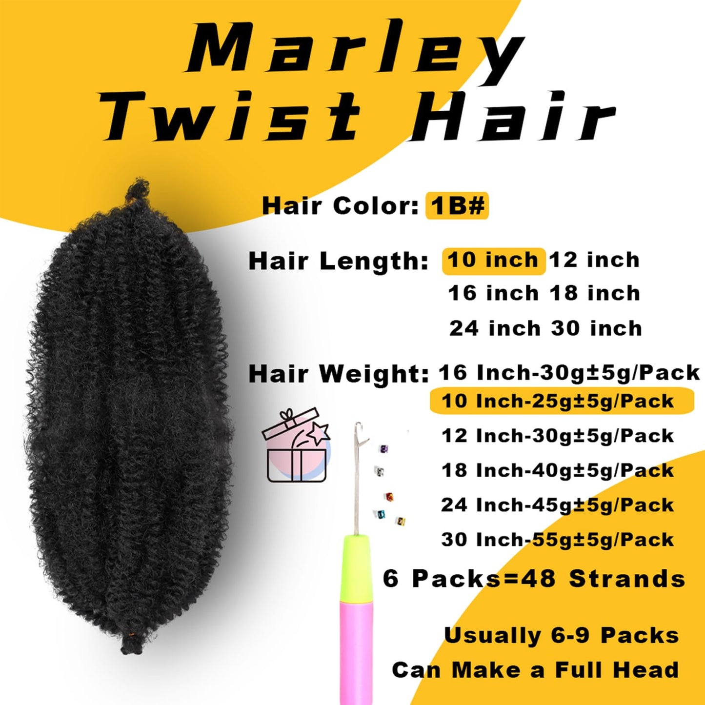 Marley Twist Hair 30 inch 3 Packs Springy Afro Marley Twist Braiding Hair Goden Brown Wrapping Hair for Soft Locs Pre Separated Kinky Twist Braiding Hair for Women