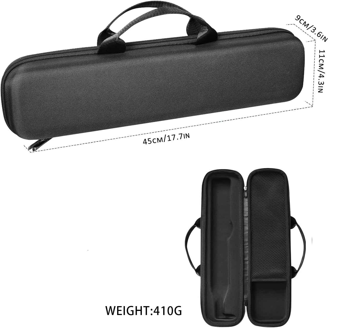 WINZEDGE Travel Carrying Case Compatible with Dyson Airstrait/Hair Straightener, Airstrait HT01 Accessories Tools Hard Case, Waterproof Storage Bag - Black (Black)