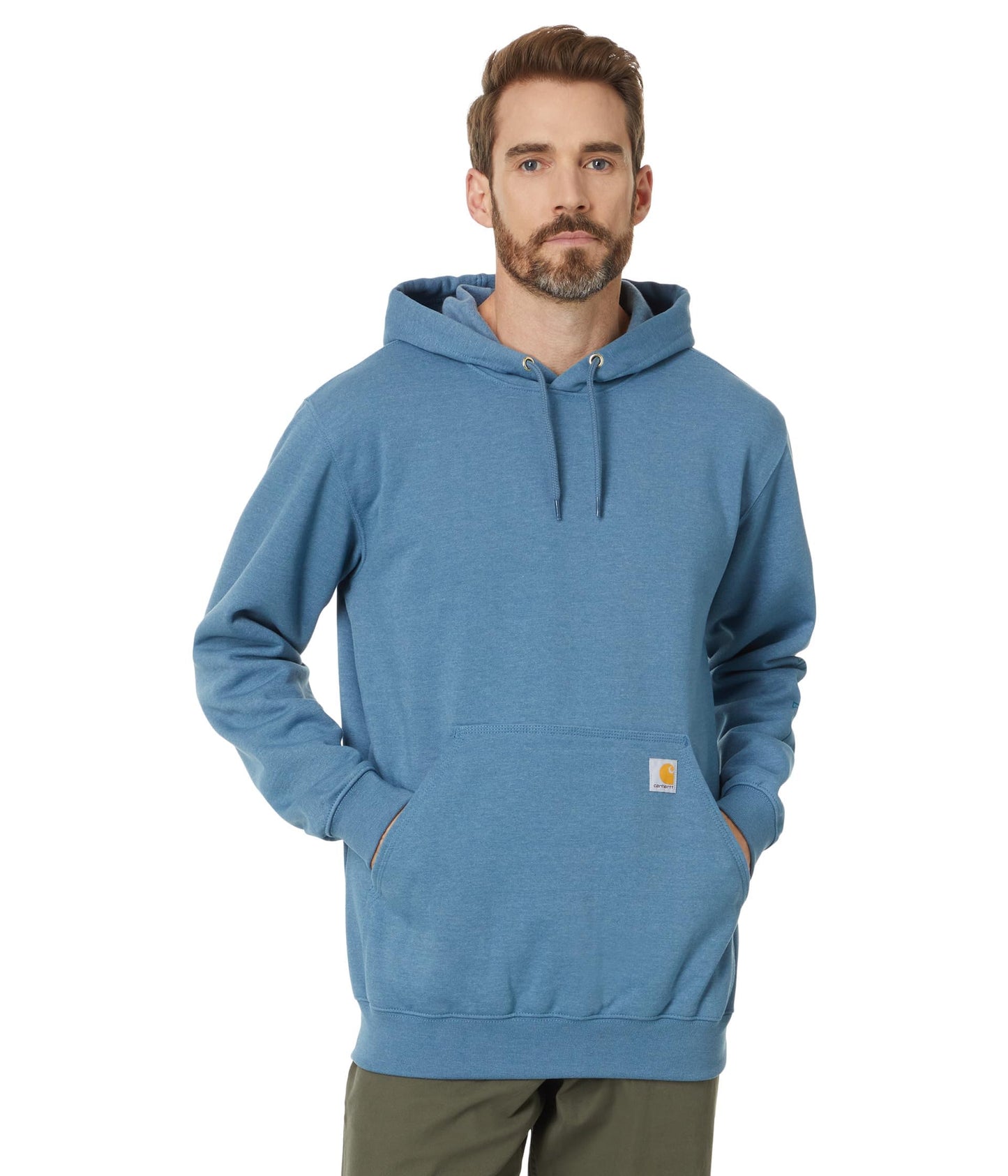 Carhartt Men's Loose Fit Midweight Logo Sleeve Graphic Sweatshirt, Thundercloud Heather