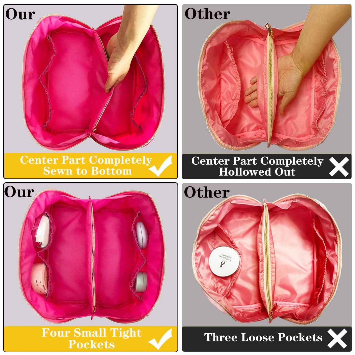 Stoney Clover Dupes Preppy Makeup Bag - Blue Chenille Letter Bag for Travel - Large Capacity Nylon Pouch with Flat Open Design