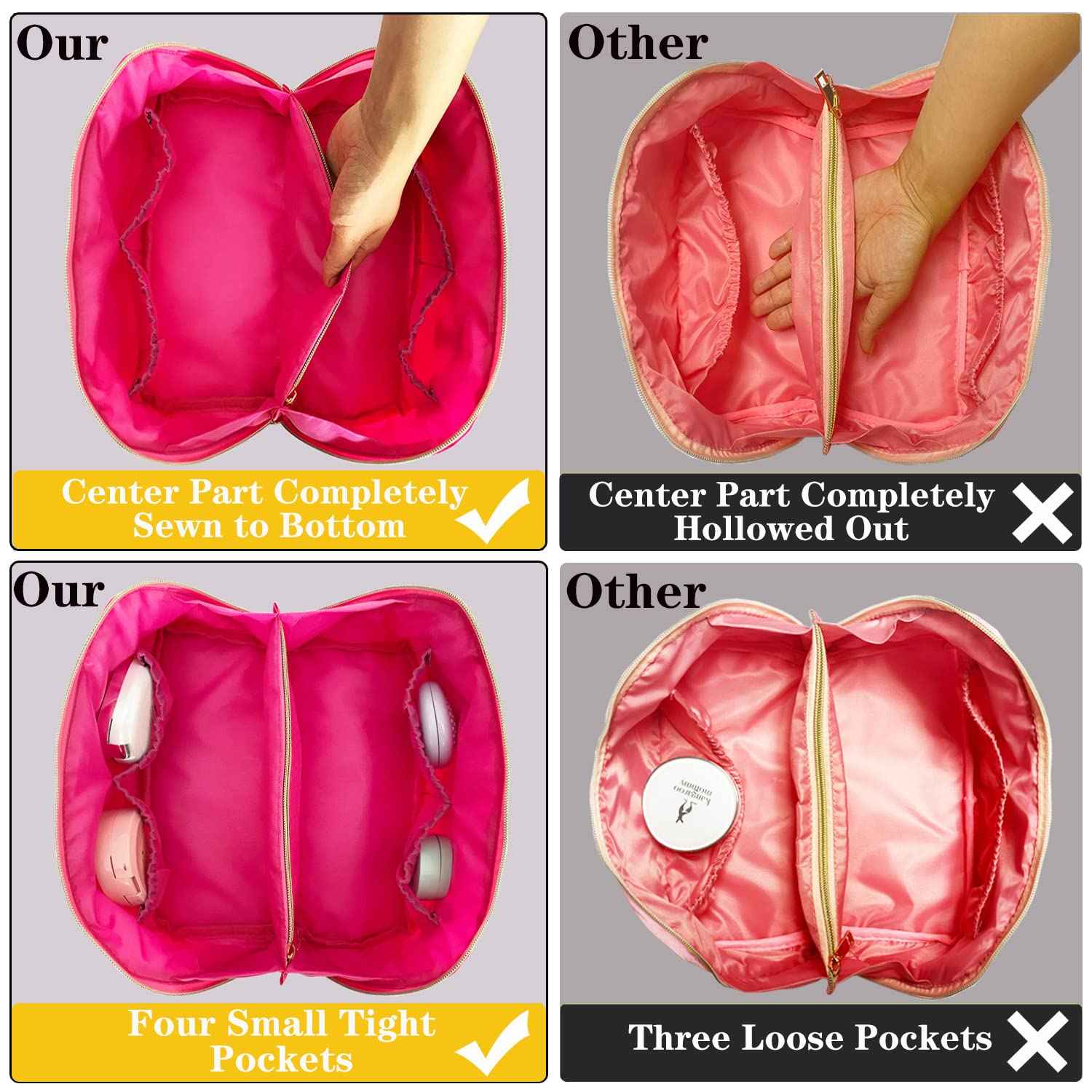 Stoney Clover Dupes Preppy Makeup Bag - Blue Chenille Letter Bag for Travel - Large Capacity Nylon Pouch with Flat Open Design