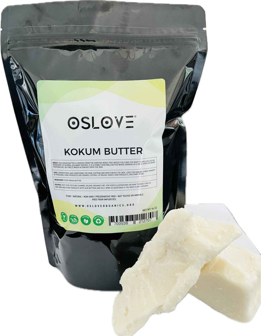 Oslove Organics Kokum Butter-Pure, Natural, Fresh, Thickener for Whipped Body Butters, Sunscreens, Soaps, Deodorants and Lotions | 1LB.