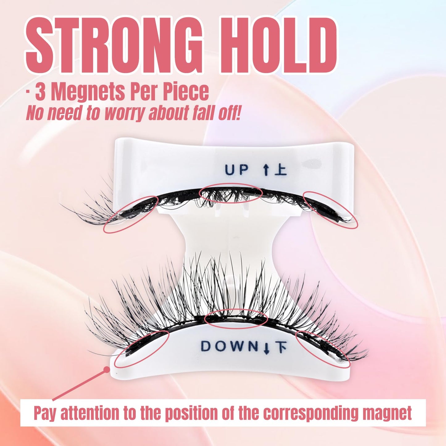 FADVAN Magnetic Eyelashes with Applicator, 2 Pairs Reusable Magnetic Lashes Natural Look, No Glue or Liner Needed False Eyelashes, Wispy Strip Lashes Clear Band Magnetic Lashes Kit (B1+B2)