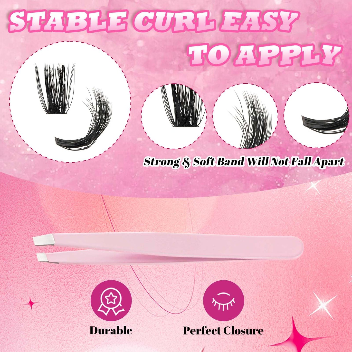 FADLASH Lash Extension Kit 80D+100D Lash Clusters D Curl Lash Cluster Kit DIY Eyelash Extension Kit with Lash Bond and Seal Lash Tweezers 3D Effect fluffy Cluster Lashes(80+100D Kit, Mix 8-16mm)